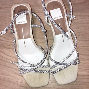 Strappy Heels with snakeskin